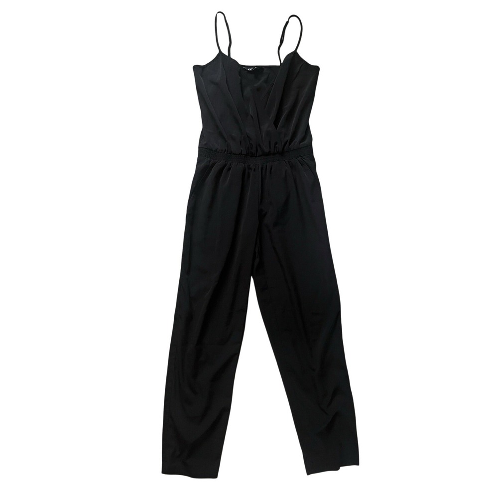 Express Black Jumpsuit Women's Size 2 Pockets Elastic Waist Adjustable‎ Straps